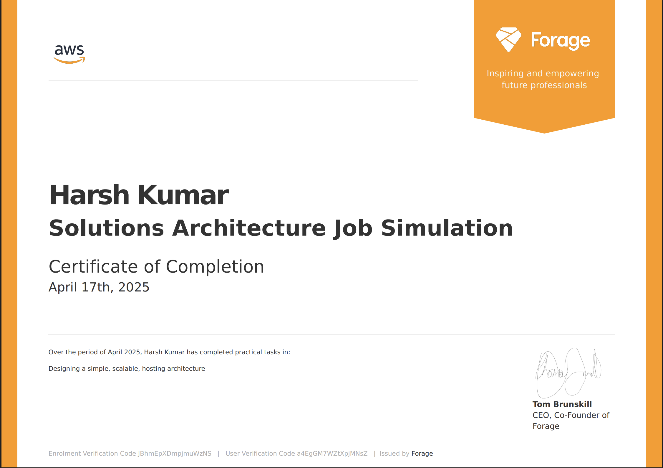 Solutions Architecture Certificate