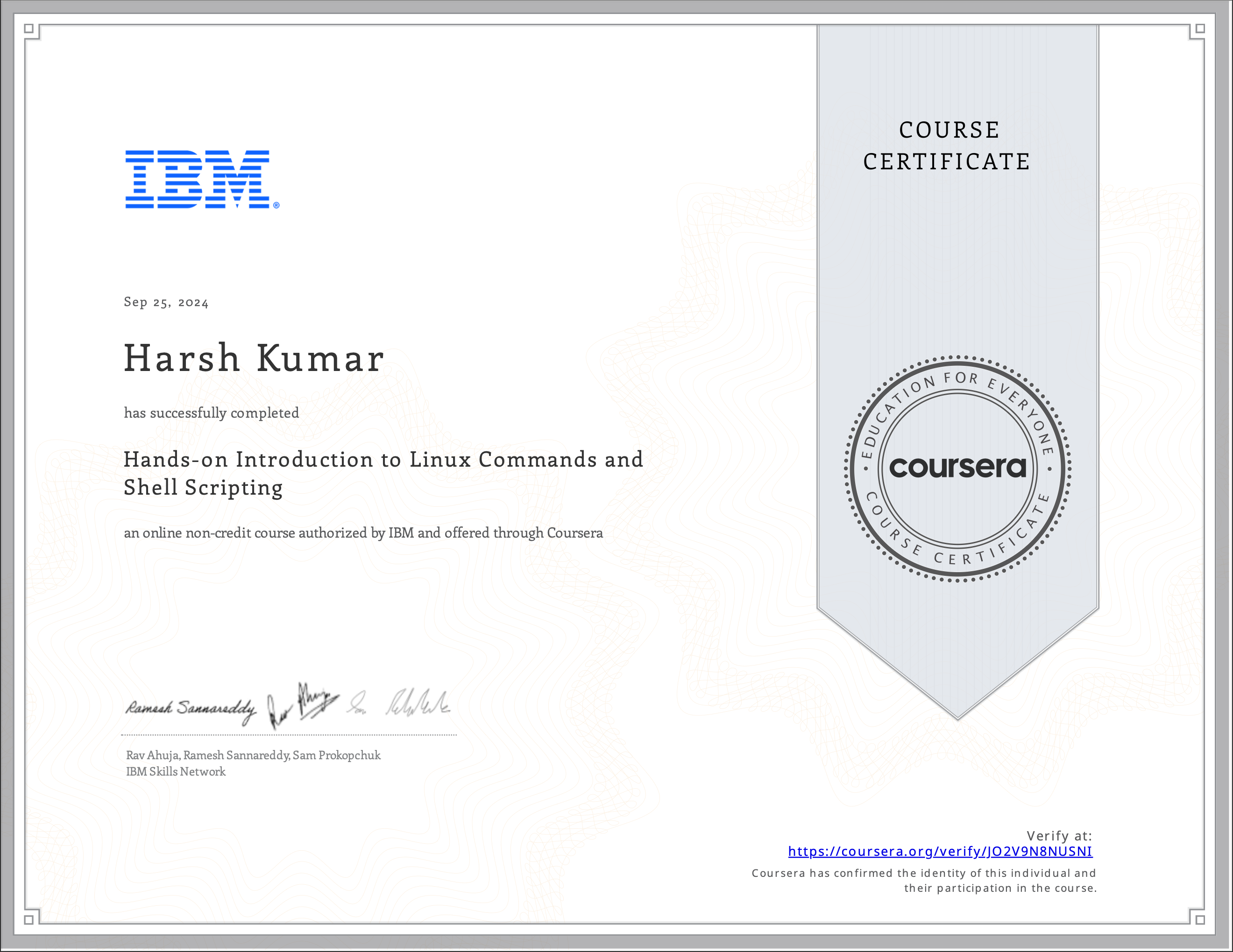 Linux Certificate